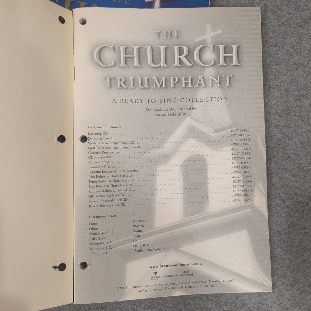 The Church Triumphant Ready to Sing Collection Russell Mauldin SATB 4 Books - Picture 2 of 3